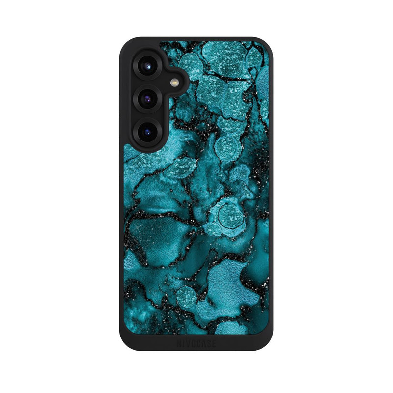 Galaxy S25 + NIVOpure  Blauer Glitzerlook