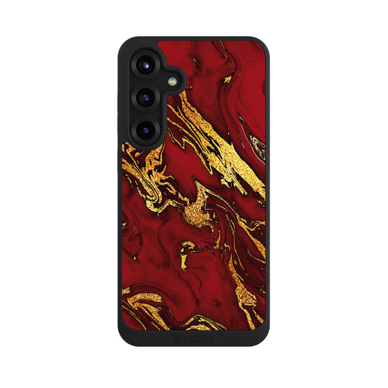 Galaxy S25 + NIVOpure Rot Gold Marmorlook