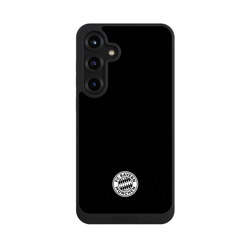 Galaxy S25 + NIVOpure Logo FCB Classique Petit - Blanc sur Fond Noir