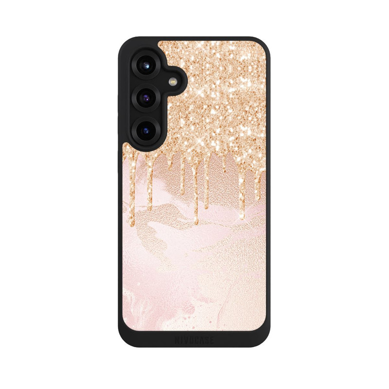 Galaxy S25 + NIVOpure Gouttelettes Scintillantes Look Rose Gold