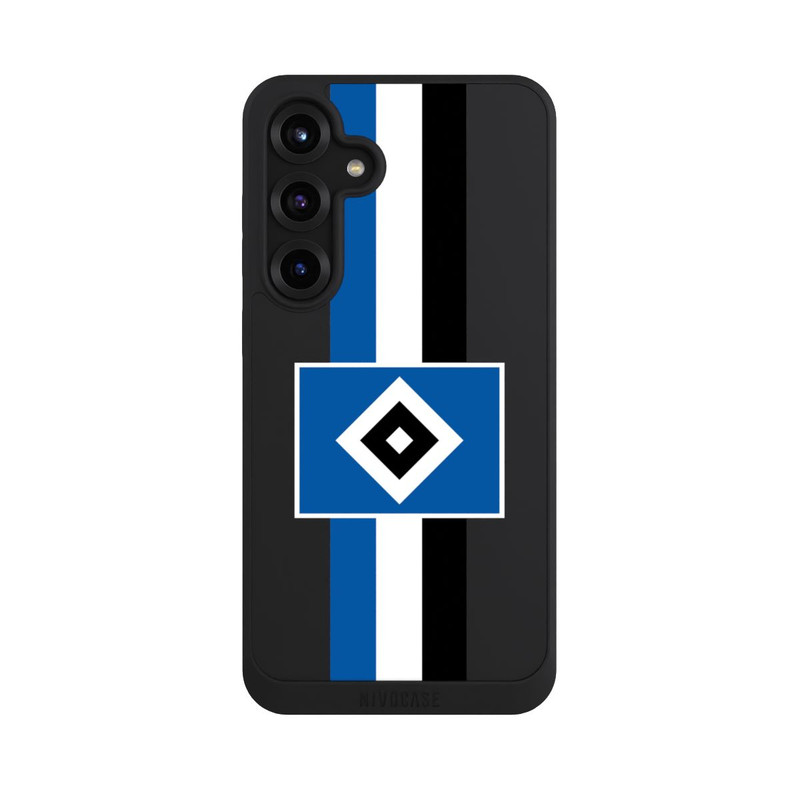 Galaxy S25 + NIVOpure HSV Streifen - Blau-Weiß-Schwarz - ohne Hintergrund