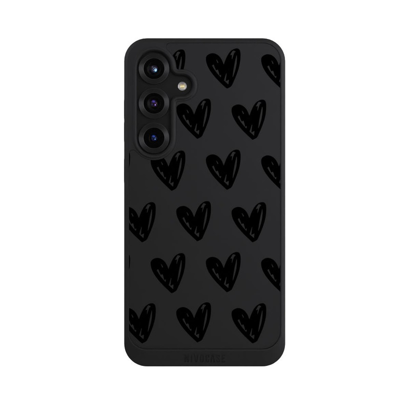Galaxy S25 + NIVOpure Coeurs noirs sans fond
