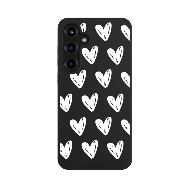 Galaxy S25 + NIVOpure Coeurs blancs transparente