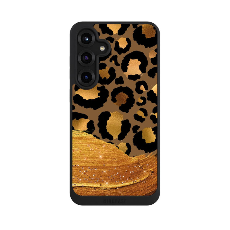 Galaxy S25 + NIVOpure Dark Golden Leopard Glitterlook