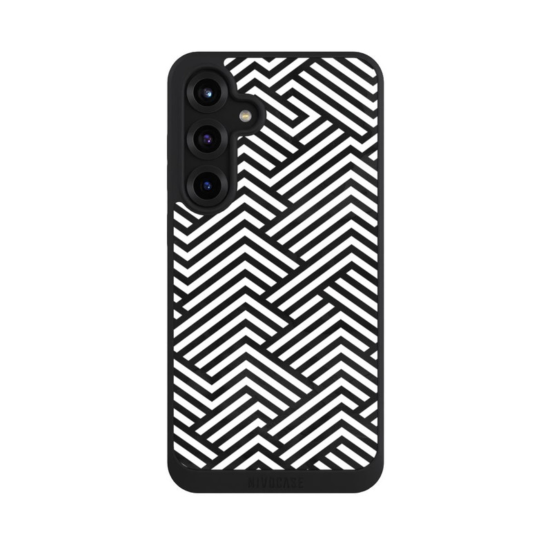 Galaxy S25 + NIVOpure Schwarz und Weiß ZigZag