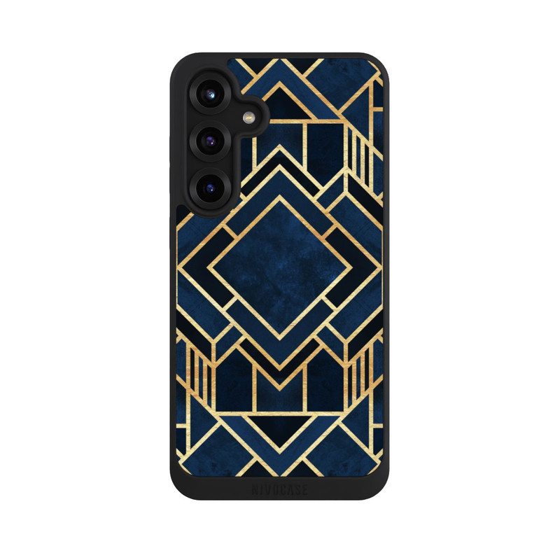 Galaxy S25 + NIVOpure Kunst Deko Blau Golddruck
