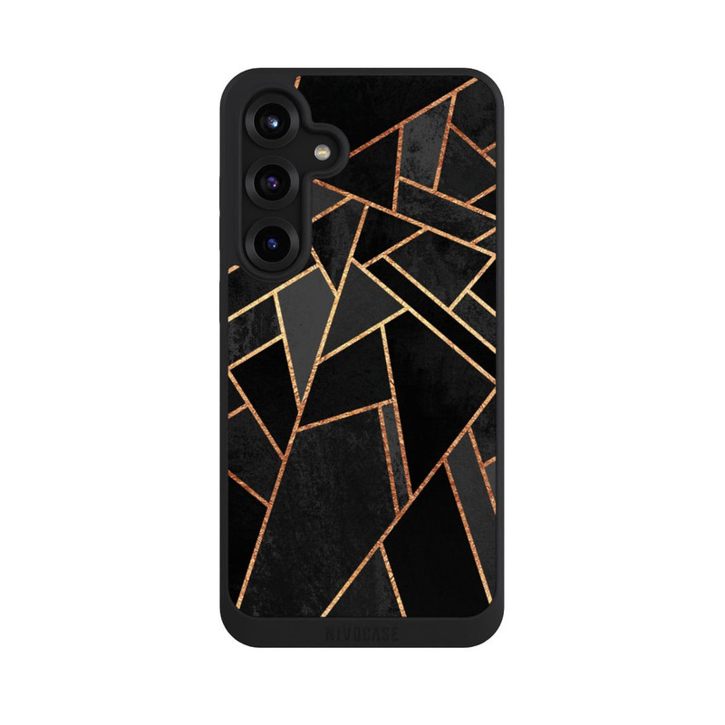 Galaxy S25 + NIVOpure Schwarze Nacht Gold Druck