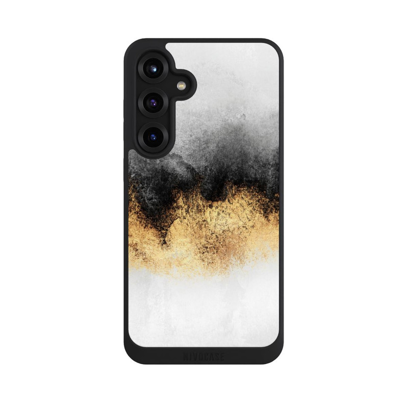 Galaxy S25 + NIVOpure Grauer Himmelstaub Golddruck