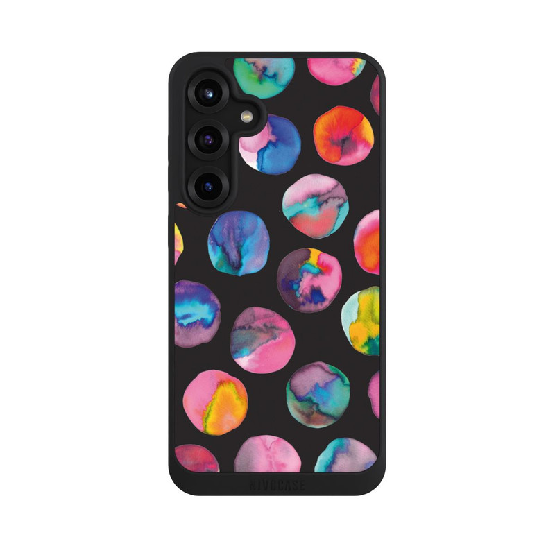 Galaxy S25 + NIVOpure Colorful Ink Marbles Dots Black