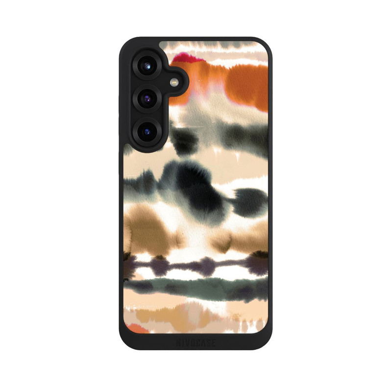 Galaxy S25 + NIVOpure Lignes d'aquarelle nautique douces orange