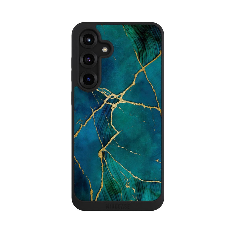 Galaxy S25 + NIVOpure Mineralischer Glamourlook Blaugold
