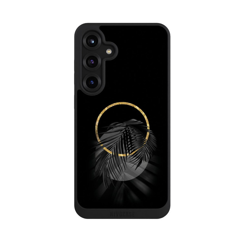 Galaxy S25 + NIVOpure tropische Blätter schwarz