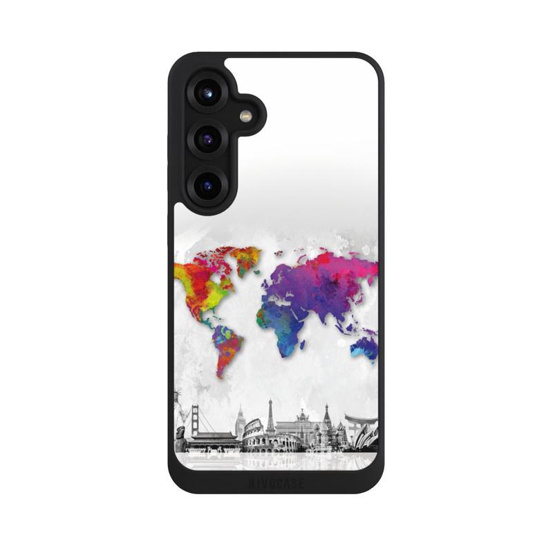 Galaxy S25 + NIVOpure Carte du monde avec l'horizon