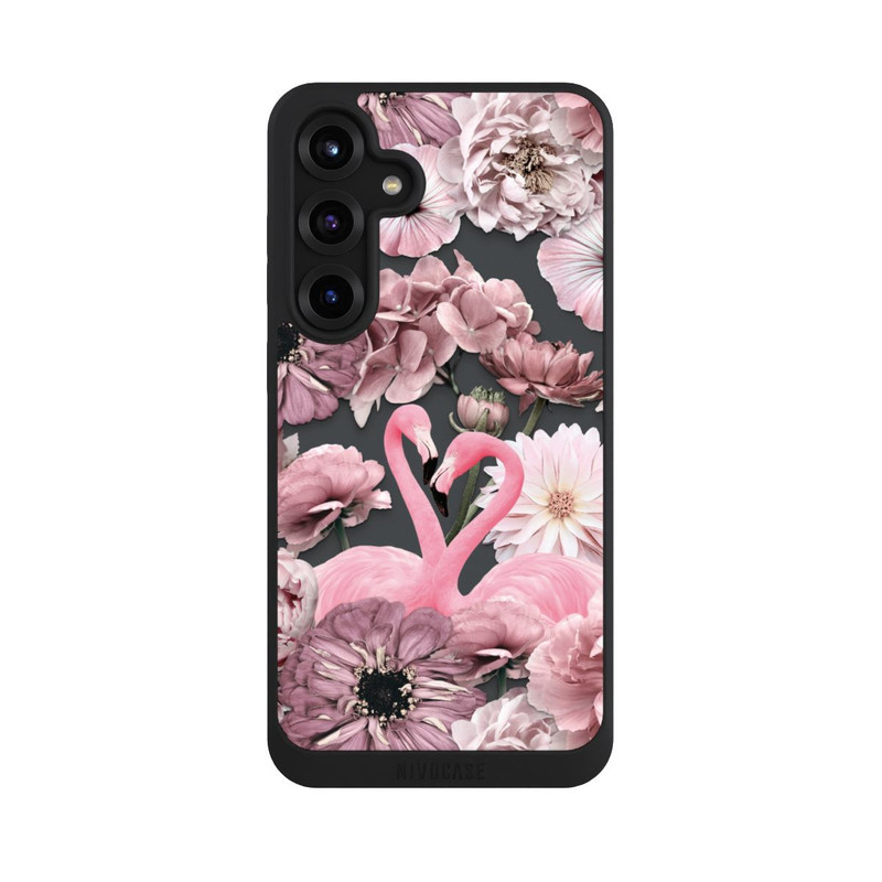 Galaxy S25 + NIVOpure Flamants roses en motif de fleurs