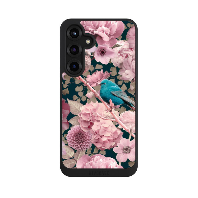 Galaxy S25 + NIVOpure Sparrows in Pink Flower Pattern