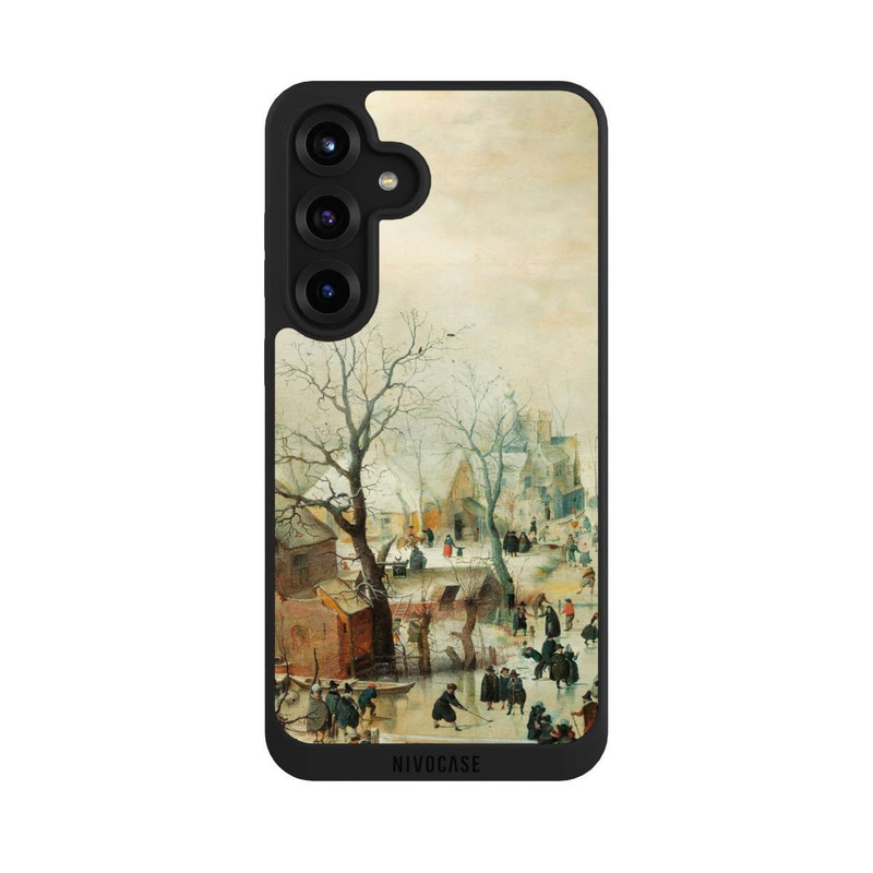 Galaxy S25 + NIVOpure Winter Landscape with Ice Skaters - Hendrick Avercamp