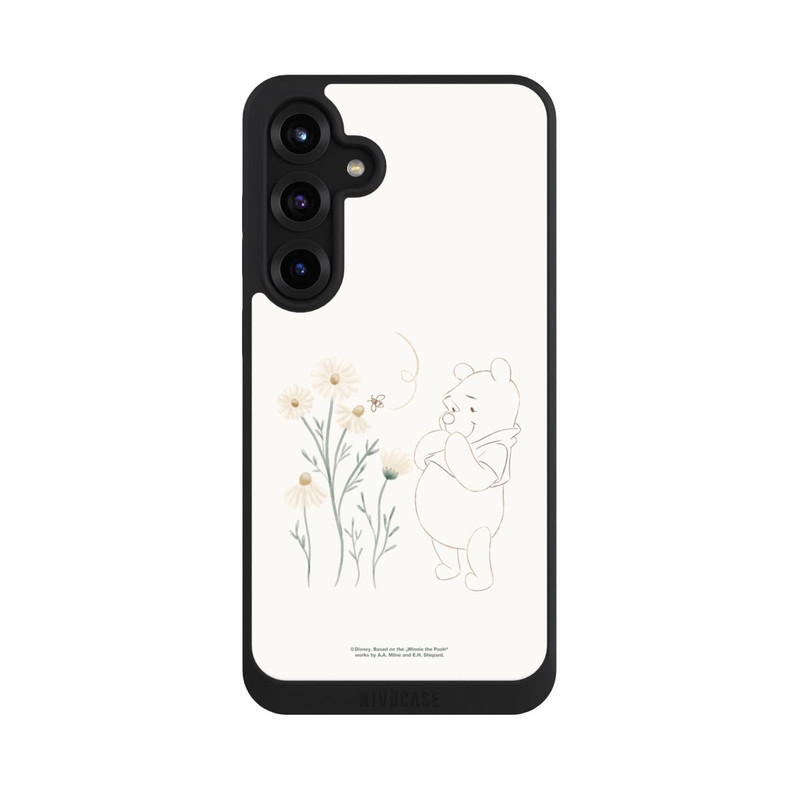Galaxy S25 + NIVOpure Winnie Puuh sieht sich Gänseblümchen an