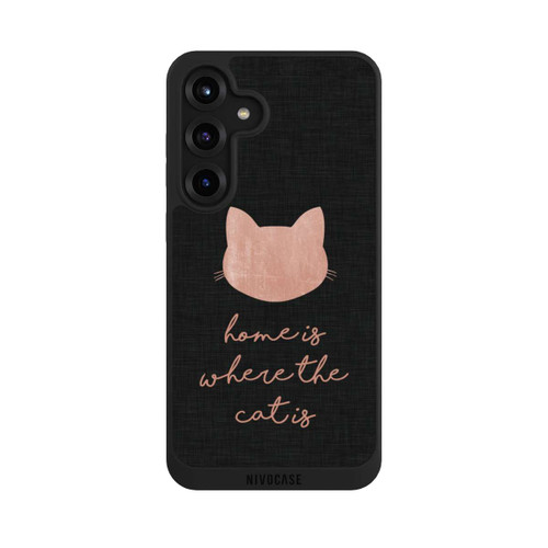 Samsung Galaxy S25+  NIVOpure Home Is Where The Cat Is - Rosa auf Schwarz 