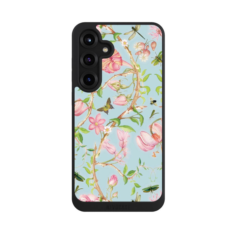 Galaxy S25 + NIVOpure Vintage botanische Blumen in blau