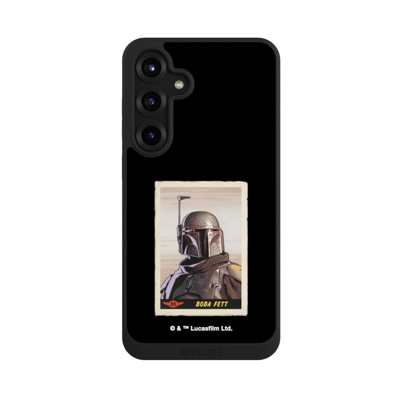 Galaxy S25 + NIVOpure Boba Fett Badges Black Background