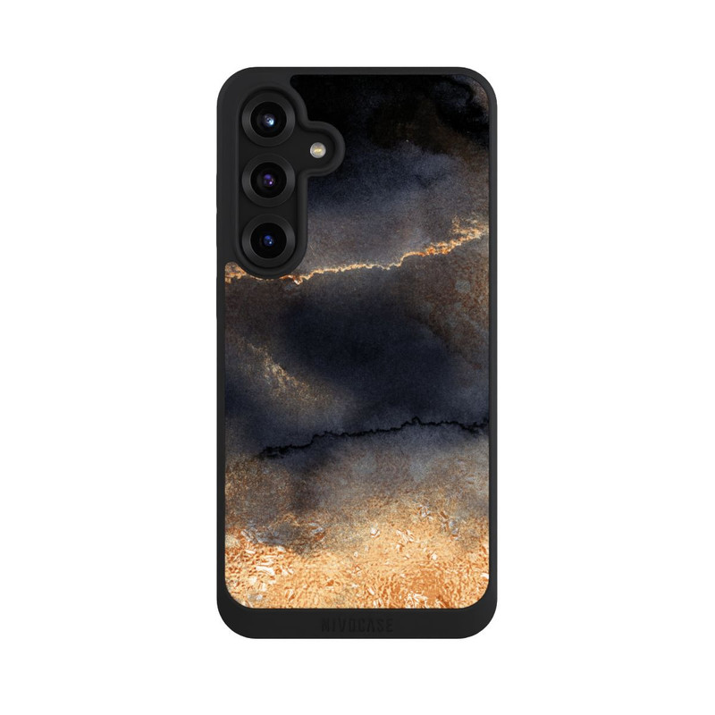 Galaxy S25 + NIVOpure Black Marble Gold Dust Look