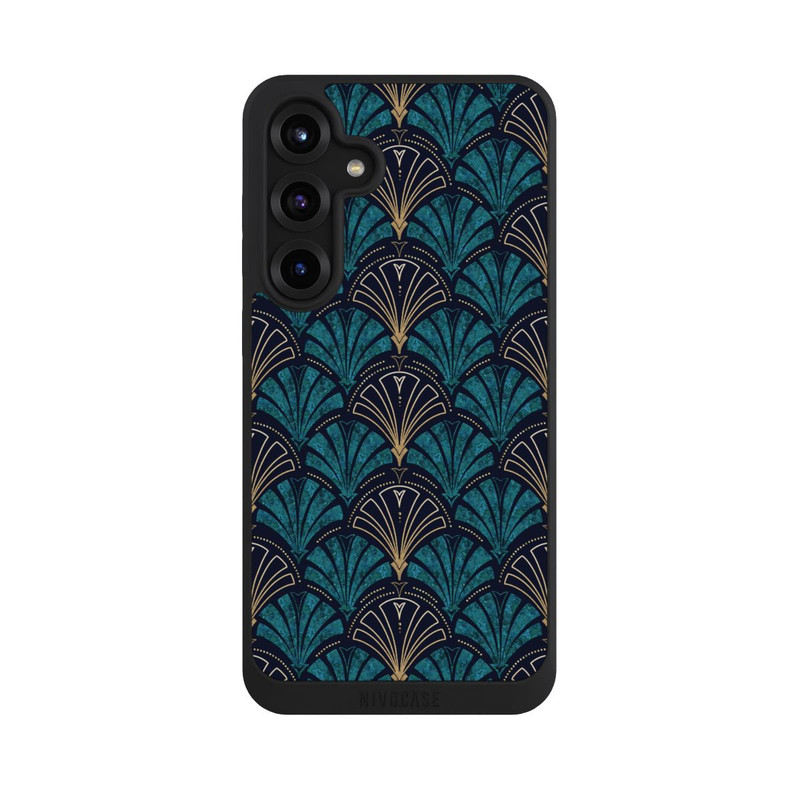 Galaxy S25 + NIVOpure Art Deco Aquamarin Gold