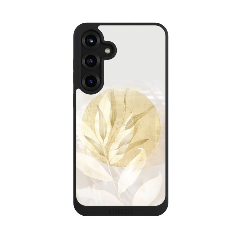 Galaxy S25 + NIVOpure Boho Gold Blumen Kunst