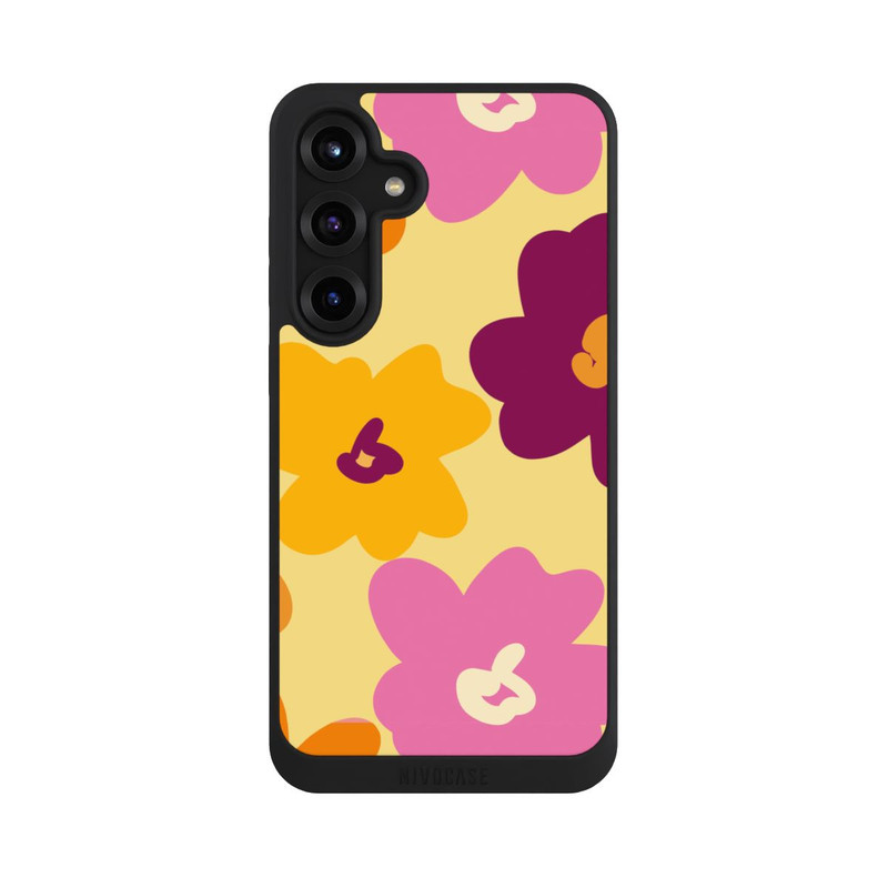Galaxy S25 + NIVOpure Retro Blumenmuster bunt