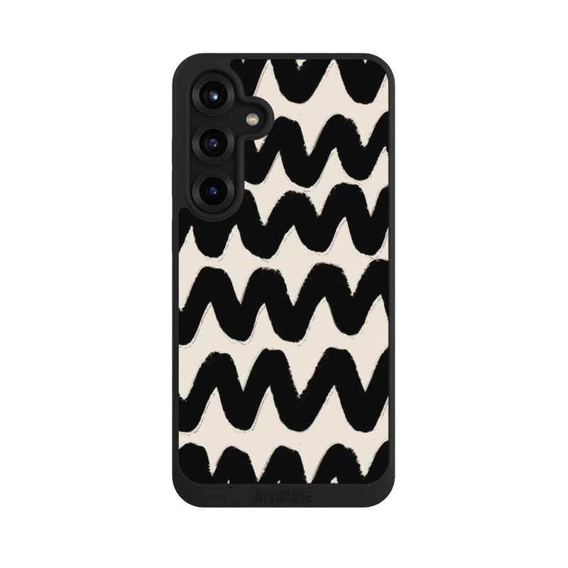 Galaxy S25 + NIVOpure Vagues Noires Pattern
