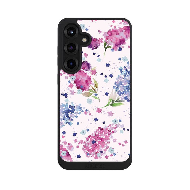 Galaxy S25 + NIVOpure Hortensien Lila und Rosa Blumen