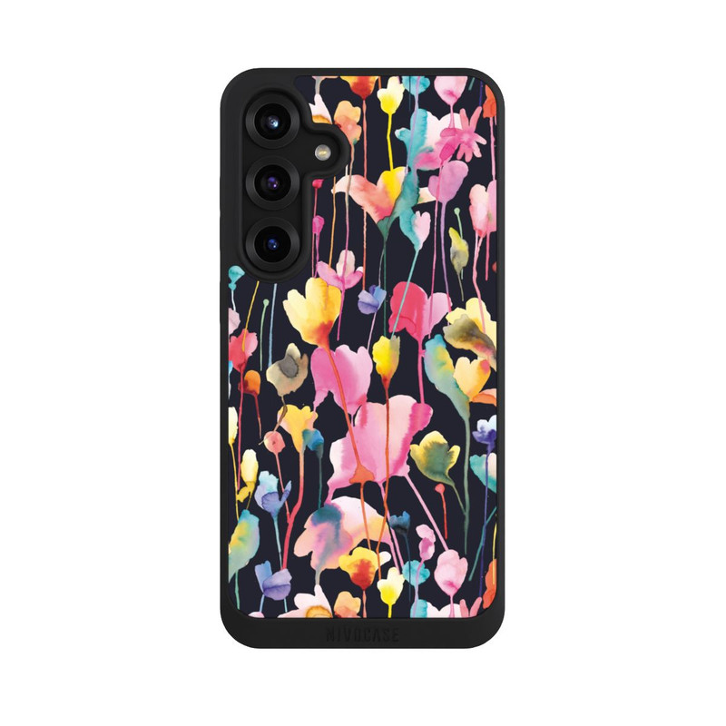 Galaxy S25 + NIVOpure Fleurs sauvages Noir