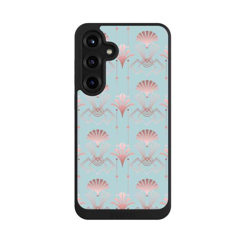 Galaxy S25 + NIVOpure Art Deco Rose Gold Elegance Blue