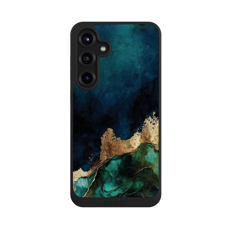 Galaxy S25 + NIVOpure Petrolblau mit Gold