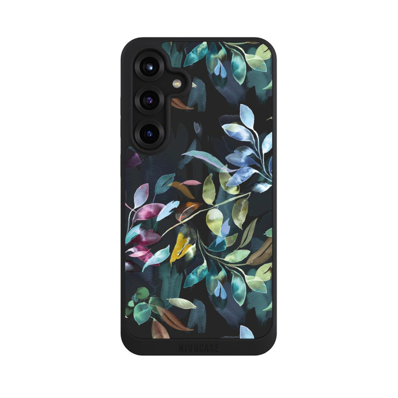 Galaxy S25 + NIVOpure Watercolor Mystic Leaves Black