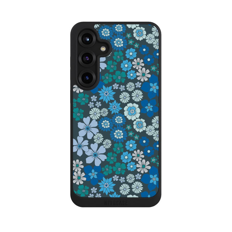 Galaxy S25 + NIVOpure Blaue Blumen DeinDesign