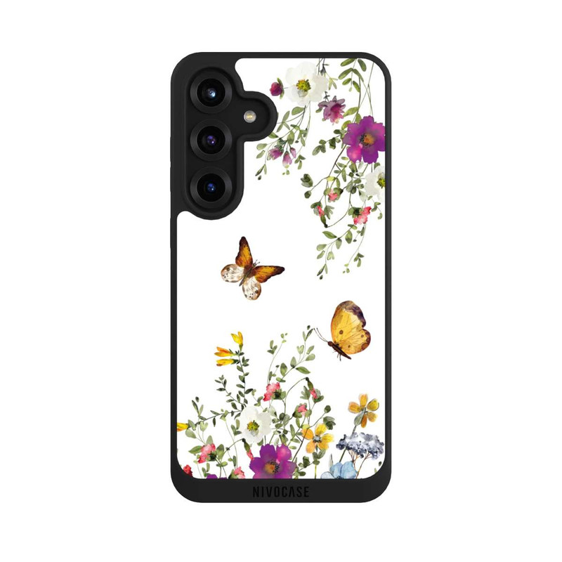 Galaxy S25 + NIVOpure Papillons et fleurs colorées