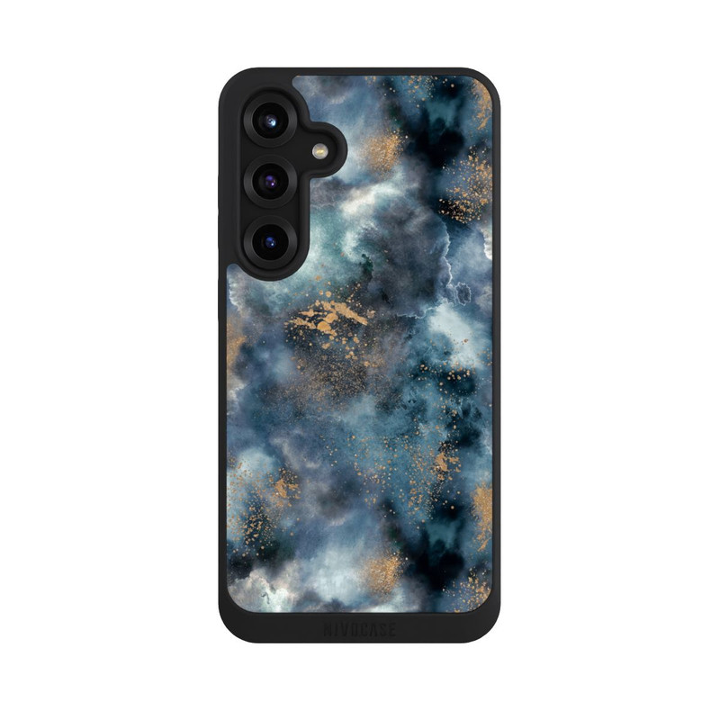 Galaxy S25 + NIVOpure Smoky Marble Watercolor Navy