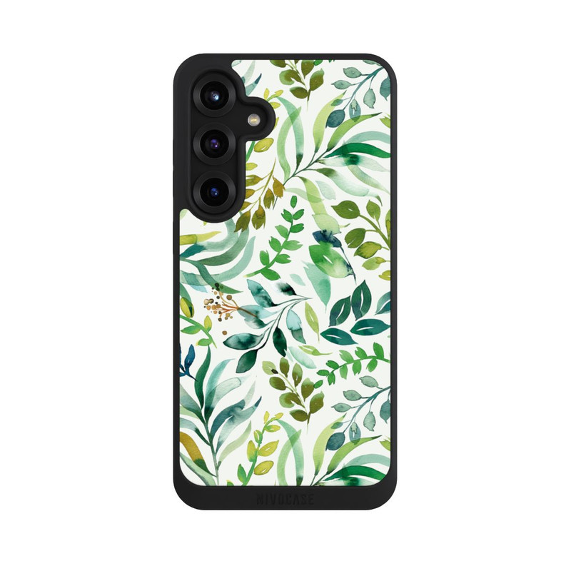 Galaxy S25 + NIVOpure Aquarell Palmenblätter Botanisch Grün