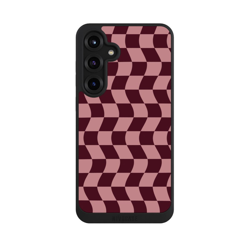 Galaxy S25 + NIVOpure Checkerboard red-pink
