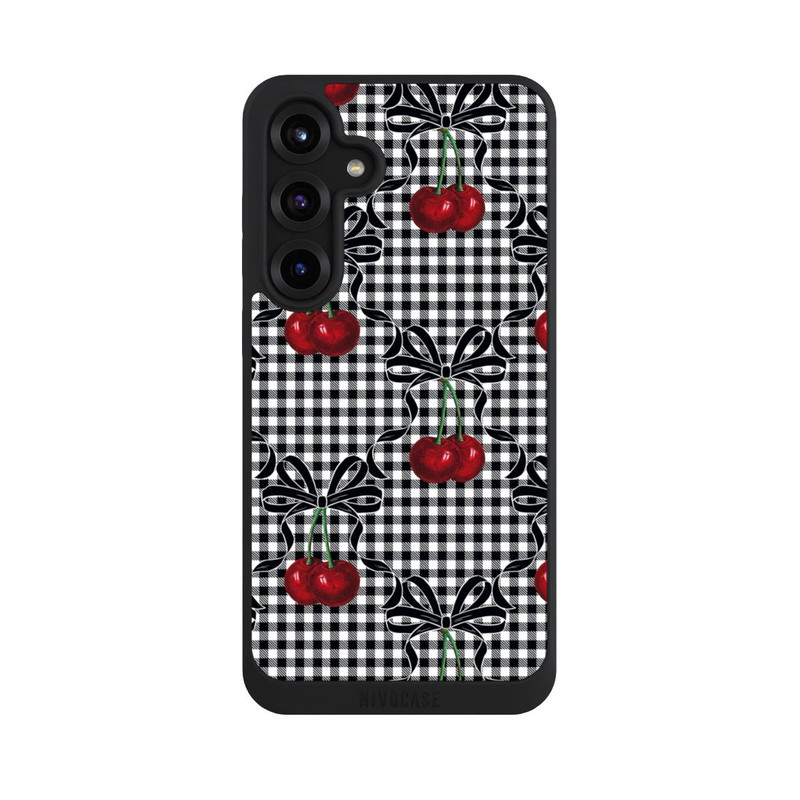 Galaxy S25 + NIVOpure Motif cerise noir