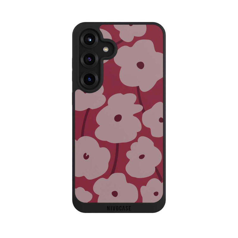 Galaxy S25 + NIVOpure Minimalistische Blumen Bordeaux