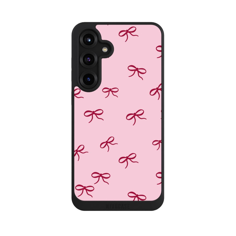Galaxy S25 + NIVOpure Bows Red Pink Pattern