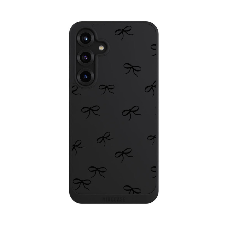 Galaxy S25 + NIVOpure Schleifen Muster Schwarz Transparent