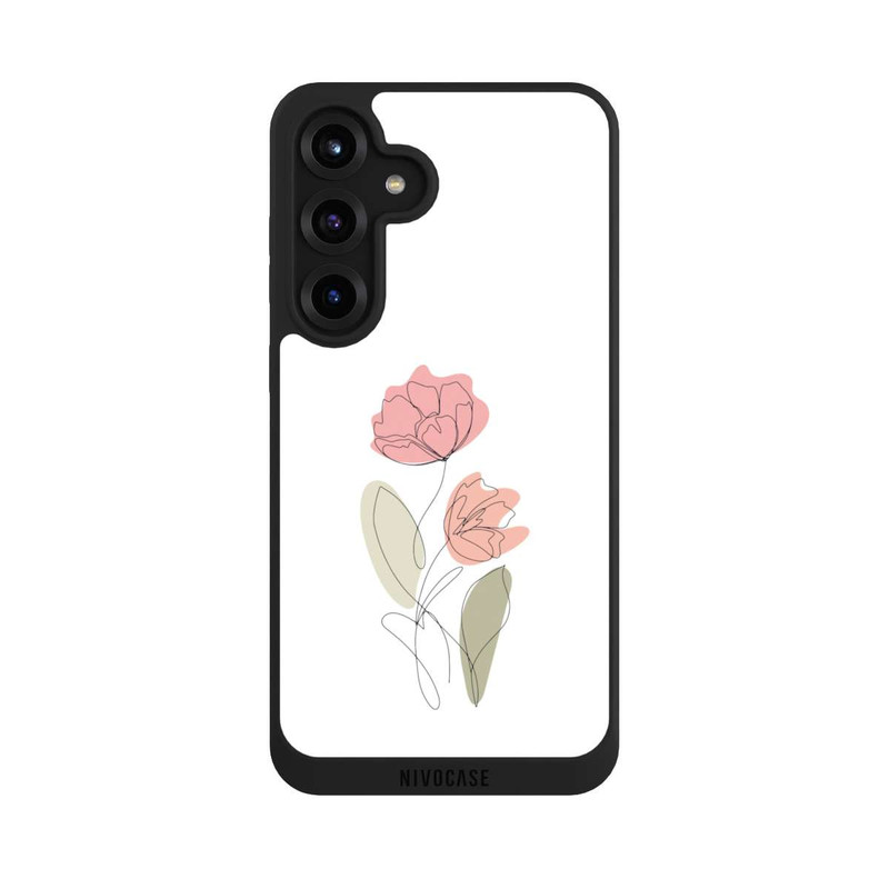 Galaxy S25 + NIVOpure Dessin Au Trait Fleur Rouge