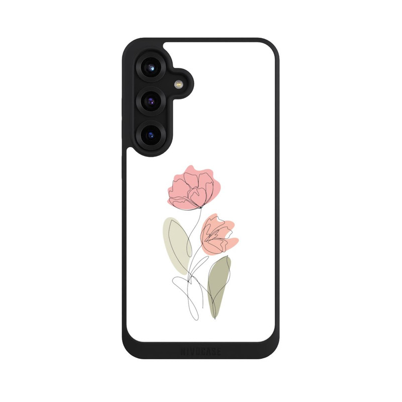 Galaxy S25 + NIVOpure Blume Line Art Rot