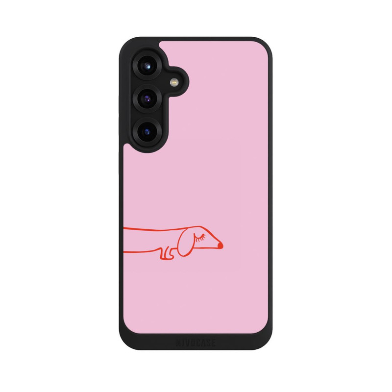 Galaxy S25 + NIVOpure Dachshund Illustration Pink