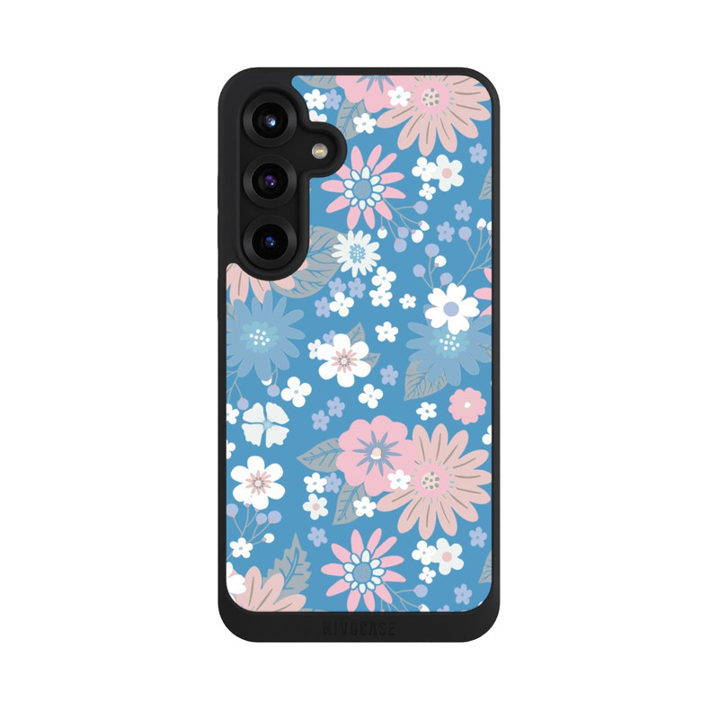 Galaxy S25 + NIVOpure Wildblumen Muster Blau