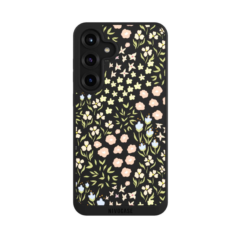 Galaxy S25 + NIVOpure Blumenmuster Pastell Transparent