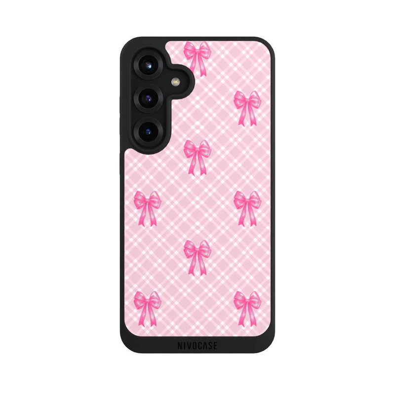 Galaxy S25 + NIVOpure Pink Bows and Plaid Pattern