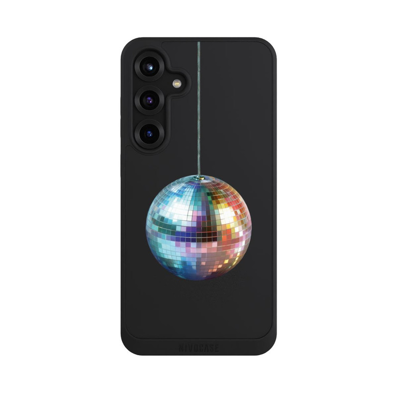 Galaxy S25 + NIVOpure Disco Balls Party Blue Gold Transparent with AI